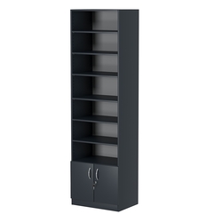 Стеллаж из ДСП с 6-ю полками 400x600 мм серии LEVEL-6 №7 (З/C - ДВП), Антрацит