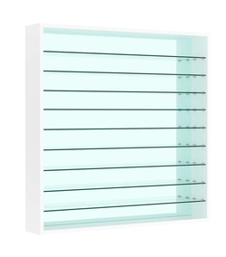 Витрина настенная №4-6Г зеркальная с девятью прозрачными полками, Белый