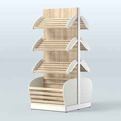 Островной высокий стеллаж для хлеба и выпечки Феникс №1, Белый + Дуб Сонома