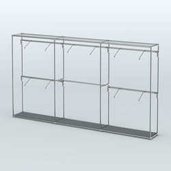 Торговая система ХРОМ без ДСП 3600 мм с поручнями №9, Темно-Серый