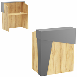 Стойка ресепшен АРТ №2-А, Дуб Золотистый и Темно-Серый