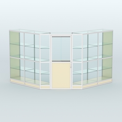 Павильон из профиля угловой №7г (9 кв.м), Крем Вайс