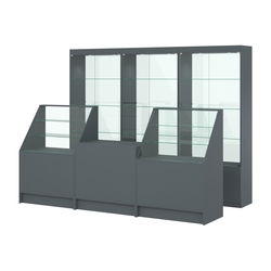 Комплект витрин ЭК-02 и прилавков ЭК-7, Темно-Серый