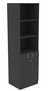 Стеллаж из ДСП серии Эконом №2-500 с дверками 810 мм Черный