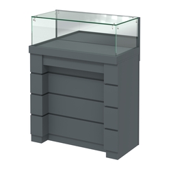 Торговый прилавок с утопленным фасадом широкий №УФ-1-900, Темно-Серый