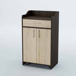 Стойка официанта "Бармен" №5-П передвижная, Дуб Венге + Дуб Сонома