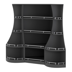 Угловой низкий стеллаж ГАРАНТ №1-О с ограничителями, Черный