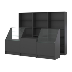 Комплект стеллажей ЭК-01 и прилавков ЭК-7, Черный