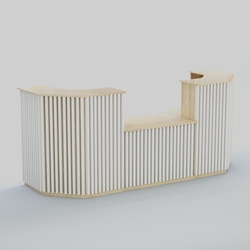 Ресепшен со столом выдачи серии ВЕРТИКАЛЬ №7, Дуб Сонома + Белый