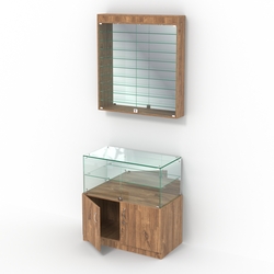 Комбинированный прилавок-витрина зеркальный КПВ-01-08, Дуб Канзас коричневый