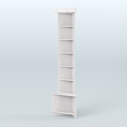 Витрина открытая для чая и кофе угловая №3 (внешний угол), Ясень Анкор светлый