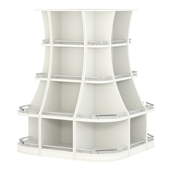 Островной низкий стеллаж ГАРАНТ №6-О с ограничителями, Белый