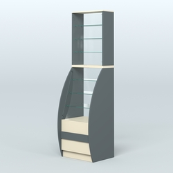 Витрина БРИЗ №1-600, Темно-серый и Крем Вайс U2601-U2236