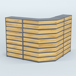 Ресепшен Г-образный серии ПРАЙМ №4А, Темно-серый и Дуб Золотистый