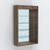 Витрина настенная №202-4Г высокая зеркальная с подсветкой Орех
