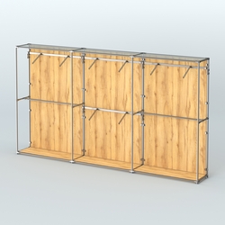 Торговая система ХРОМ (задняя стенка - ДСП) 3600 мм с поручнями №6, Дуб Золотистый