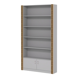 Торговый декорированный стеллаж с накопителем №СБА-1-1ВД-300, Серый