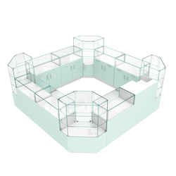 Остров ювелирный "Диаманд" №2, ЛДСП белый + МДФ мята