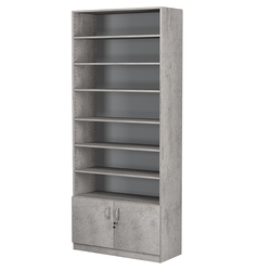Стеллаж из ДСП с 6-ю полками 350x900 мм серии LEVEL-6 №13 (З/C - ДВП), Бетон Чикаго светло-серый F186 ST9