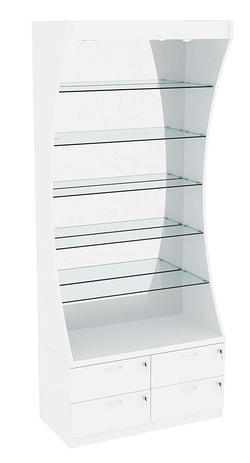 Витрина Радуга с тумбой №2-3 (Т-19) З/C-зеркало, Белый