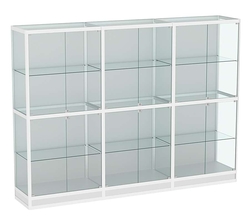 Витрина из профиля №4 (3-ех метровая) (задняя стенка - ДВП), Серый