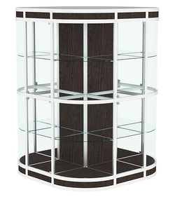 Витрина из профиля островная закругленная с секторами №3, Дуб Венге