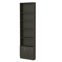 Стеллаж из ДСП с 4-мя полками 150x600 мм серии LEVEL-4 №2 (З/C - ДВП), Черный