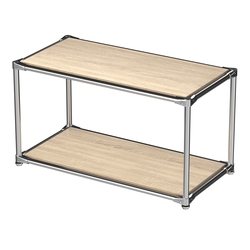 Хромированный стеллаж СТИЛЬ №4а-3 малый с полками ДСП, Дуб Сонома