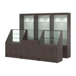 Комплект витрин ЭК-01 и прилавков ЭК-7, Дуб Венге