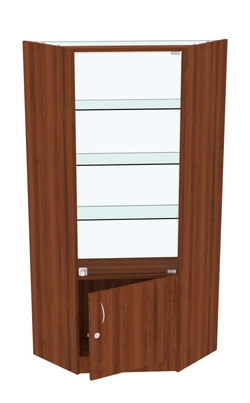 Торговый угловой прилавок СЭСП №11 (закрытый - с дверцами), Орех