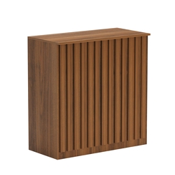 Торговый стол-прилавок широкий с планками серии ПРИЛИВ №20, Орех