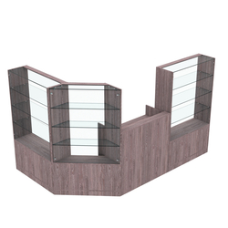 Торговый угловой островок ГРАЦИЯ №1 (открытый) (3.71 кв.м), Ясень Анкор темный