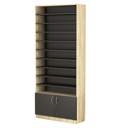 Стеллаж из ДСП с 9-ю полками 300x900 мм серии LEVEL-9 №12 (З/C - ДВП), Дуб Сонома + Дуб Венге