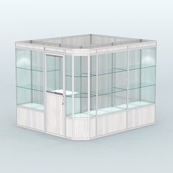 Павильон из профиля угловой №6а (5,5 кв.м), Ясень Анкор светлый