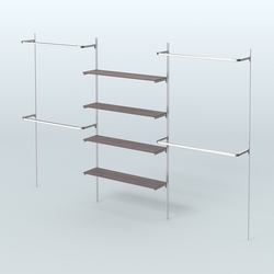 Neo Fix №5 с полками из ДСП и П-образными поручнями (3600 мм), Ясень Анкор темный