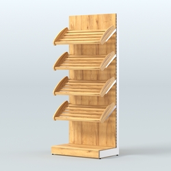 Стеллаж для хлеба и выпечки с четырьмя наклонными полками СХНП-02, Дуб Золотистый