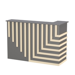 Стойка ресепшен ГРАУНД №5А, Темно-серый + Крем Вайс