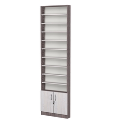 Стеллаж из ДСП с 9-ю полками 100x600 мм серии LEVEL-9 №1 (З/C - ДВП), Ясень Анкор темный + Ясень Анкор светлый