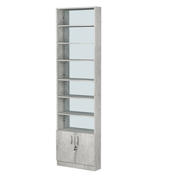 Стеллаж из ДСП с 6-ю полками 150x600 мм серии LEVEL-6 №2-2 (З/C - ЗЕРКАЛО), Метрополитан Грей