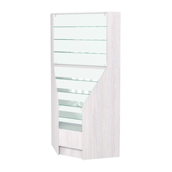 Витрина внутренняя угловая Алмаз №4, Ясень Анкор светлый