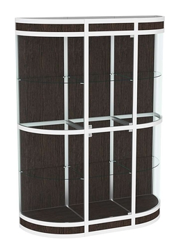 Витрина из профиля с секторами №3  (1,5 метра), Дуб Венге