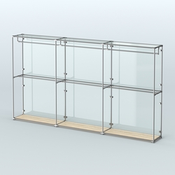 Торговая система ХРОМ (задняя стенка - стекло) 3600 мм с поручнями №1, Дуб Сонома