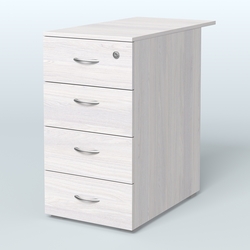 Тумба приставная Прайм, цвет белый, Ясень Анкор светлый