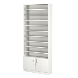 Стеллаж из ДСП с 9-ю полками 250x900 мм серии LEVEL-9 №11 (З/C - ДВП), Белый