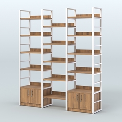 Комбо стеллажей с полками STRONG - АЛЬФА №1 (1960 мм), Орех + Белый