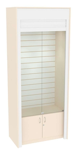 Торговая витрина с рольставнями ЭК-3, Крем Вайс