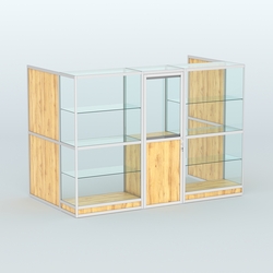 Павильон из профиля пристенный №1г (4,05 кв. м), Дуб Золотистый