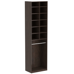 Торговый стеллаж с полками и нижней штангой для одежды №3, Дуб Венге