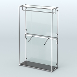 Торговая система ХРОМ (задняя стенка - стекло) 1200 мм с поручнями №2, Черный