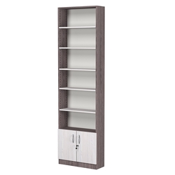 Стеллаж из ДСП с 5-ю полками 200x600 мм серии LEVEL-5 №3 (З/C - ДВП), Ясень Анкор темный + Ясень Анкор светлый